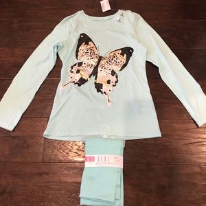 NWT Children’s Place Small 5-6 Blue Top Leggings